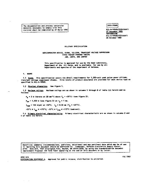 MIL MIL-PRF-19500/453D Notice 1 - Amendment 1 | ASHRAE Store